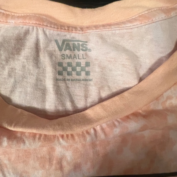 Vans Off The Wall Crop Top T-shirt Tie Dye Pink & White Women's Size Small - Picture 3 of 9
